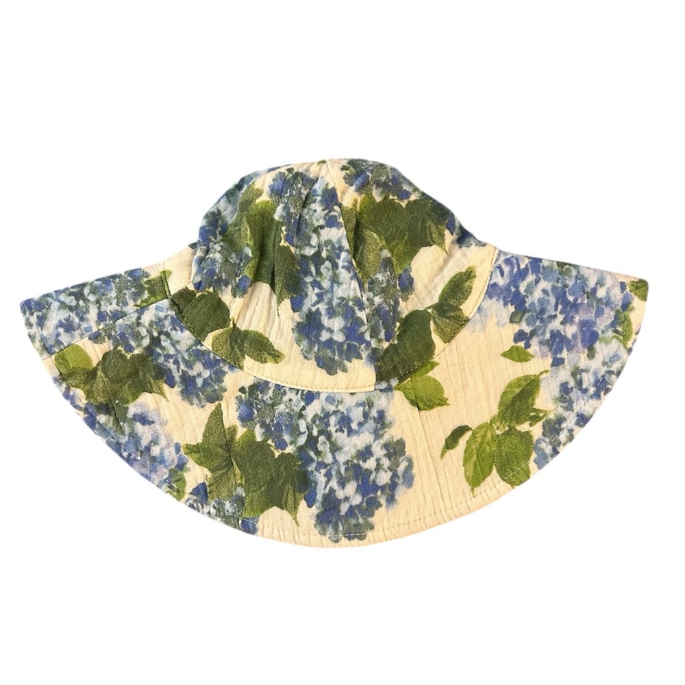 Angel Dear Wide Brim Sunhat in Watercolor Hydrangeas 0-6 months NWT - Picture 5 of 5